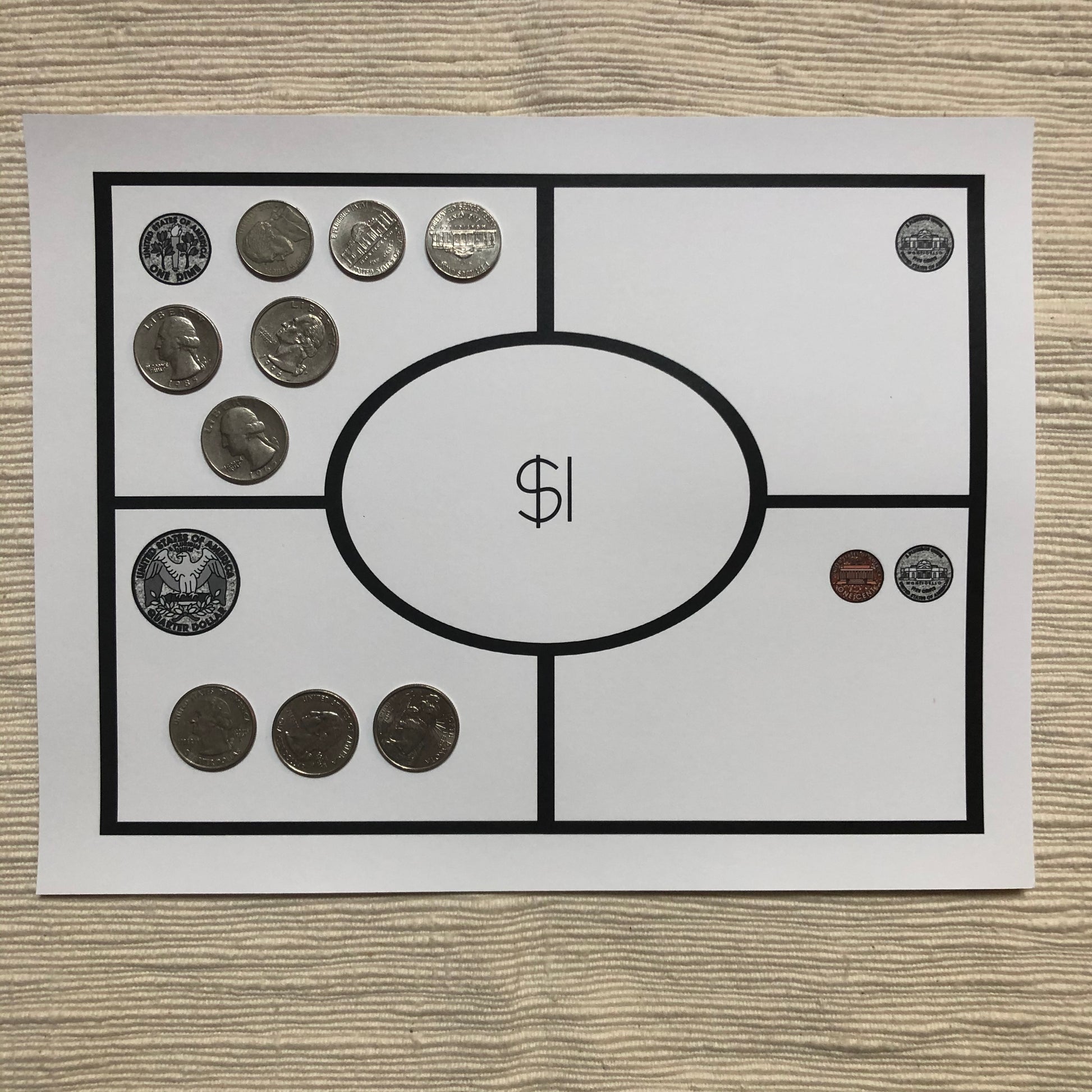 US Money Open Ended Money Mats - montessorikiwi