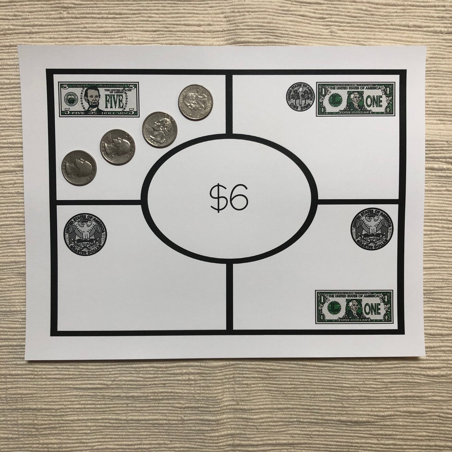 US Money Open Ended Money Mats - montessorikiwi
