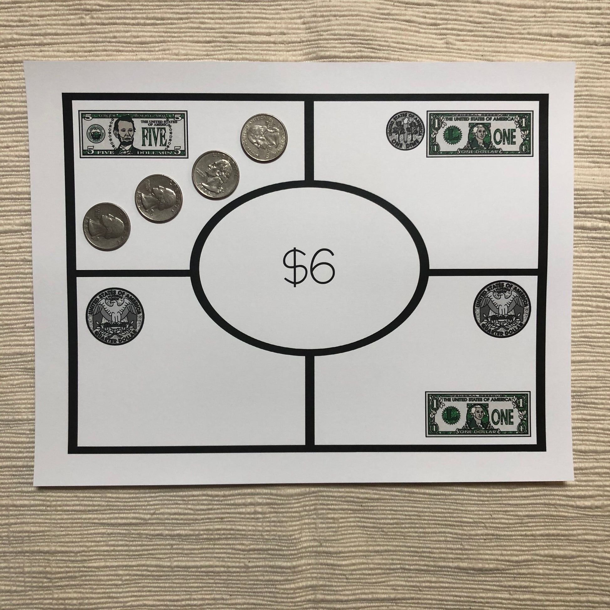 US Money Open Ended Money Mats - montessorikiwi