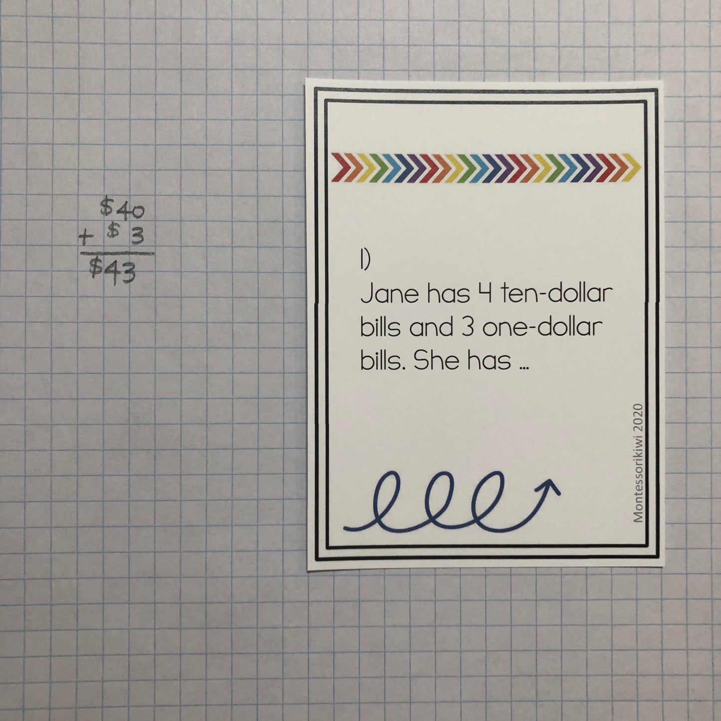 US Money Place Value Addition Task Cards - montessorikiwi