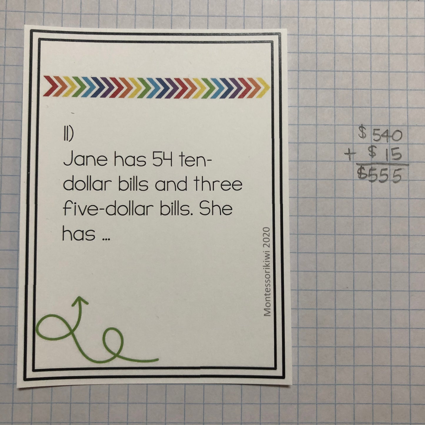 US Money Place Value Addition Task Cards - montessorikiwi