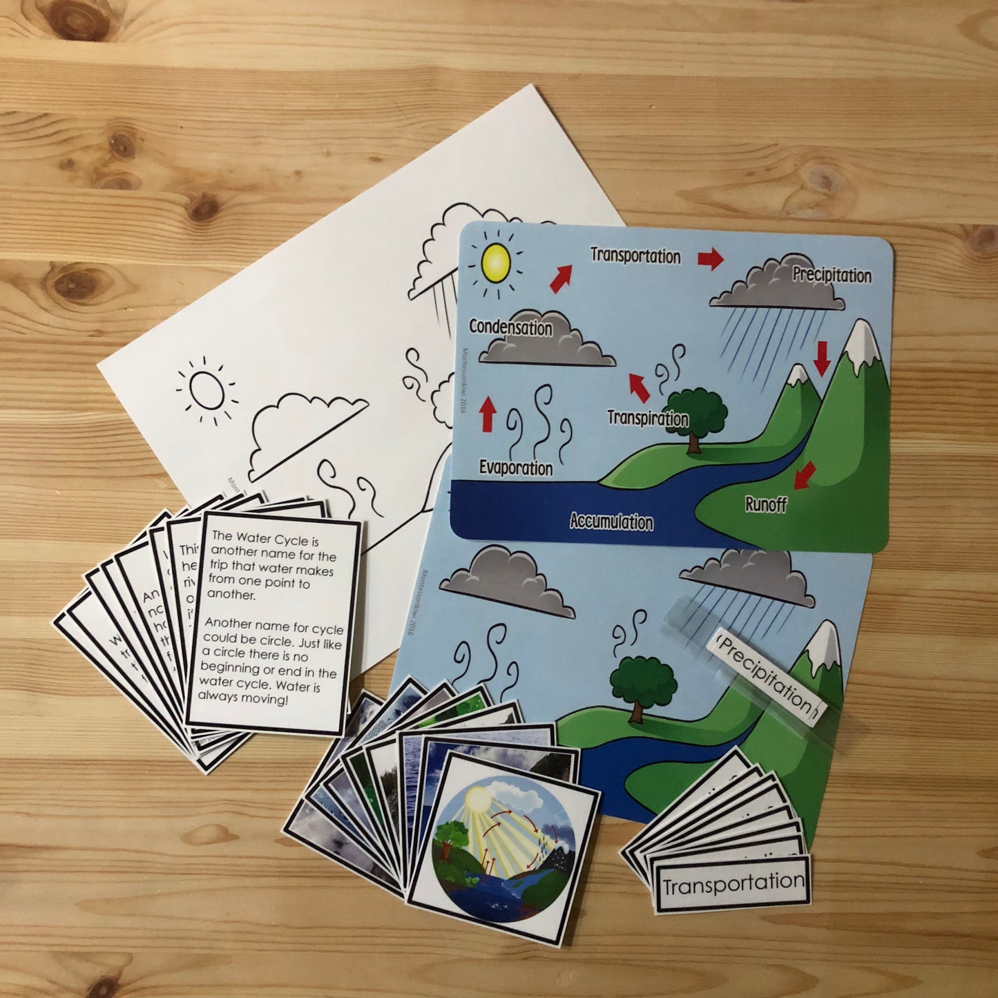 Water Cycle 4 Part Cards - montessorikiwi