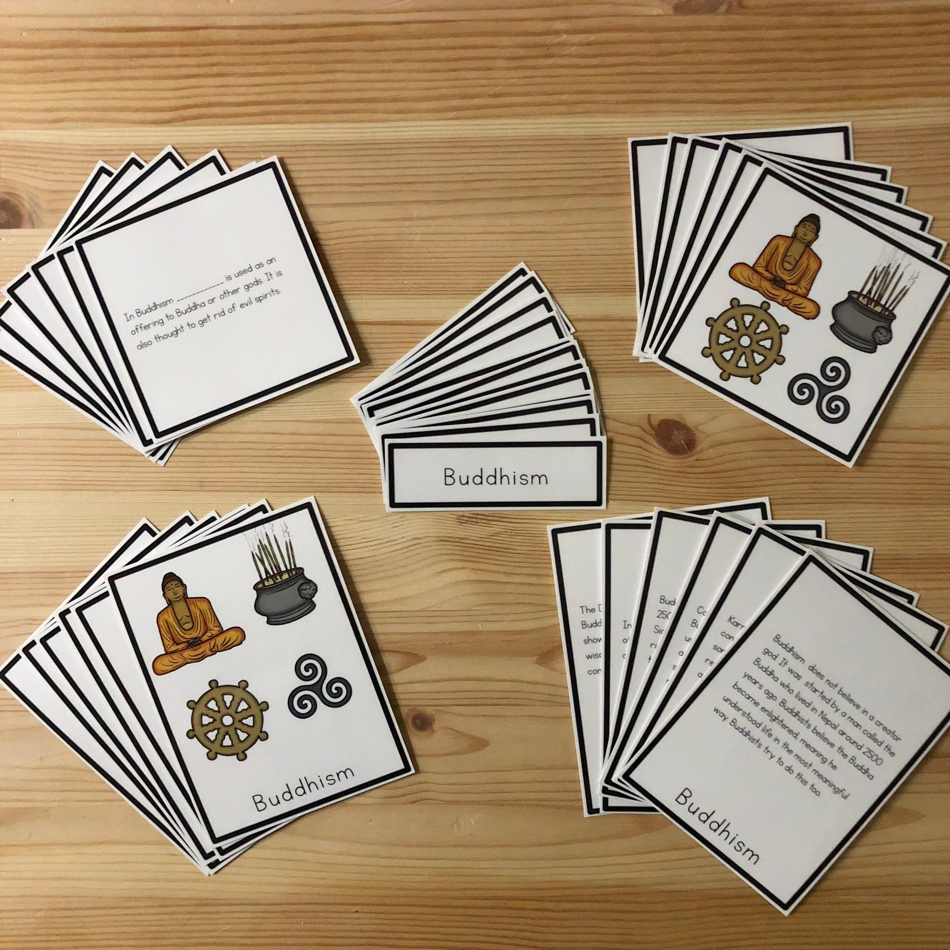 Buddhism 5 part cards (cosmic) - montessorikiwi