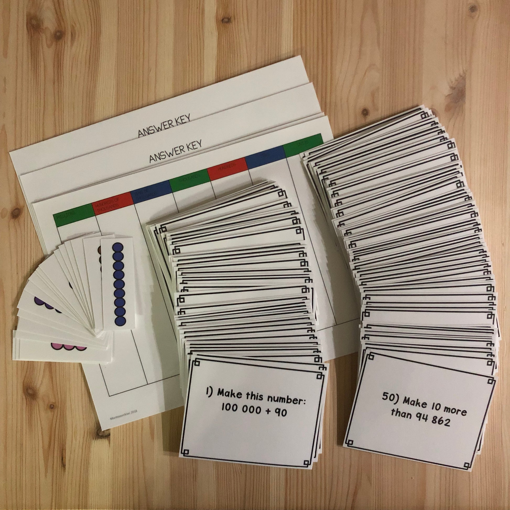 Montessori math: advanced place value task cards set 2 - montessorikiwi