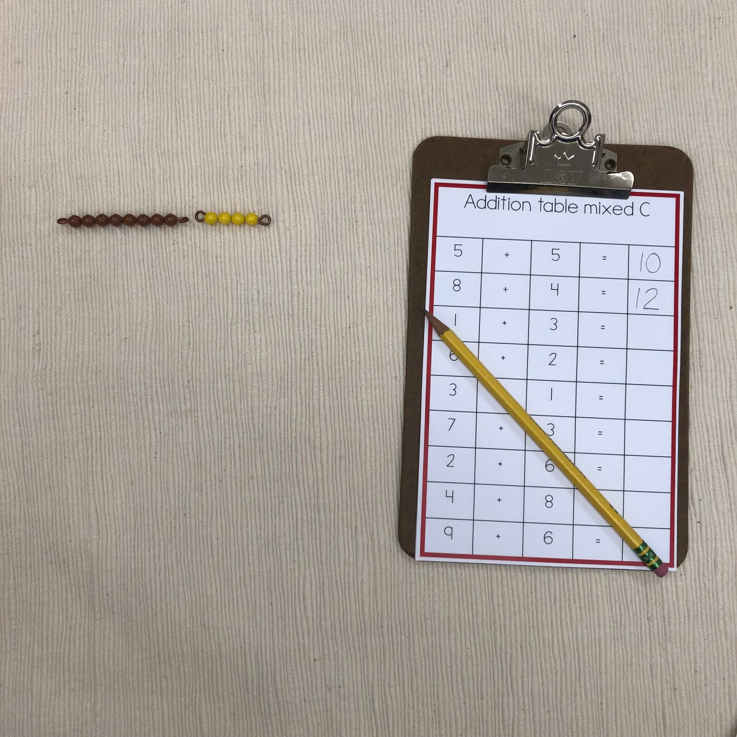 Addition Tables - basic facts - montessorikiwi