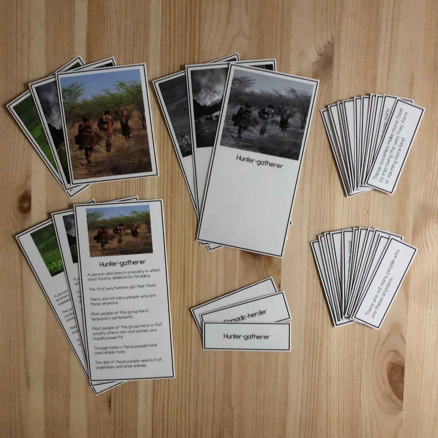Hunter Gatherer, Nomadic Herder, Agrarian Sorting (cosmic) - montessorikiwi