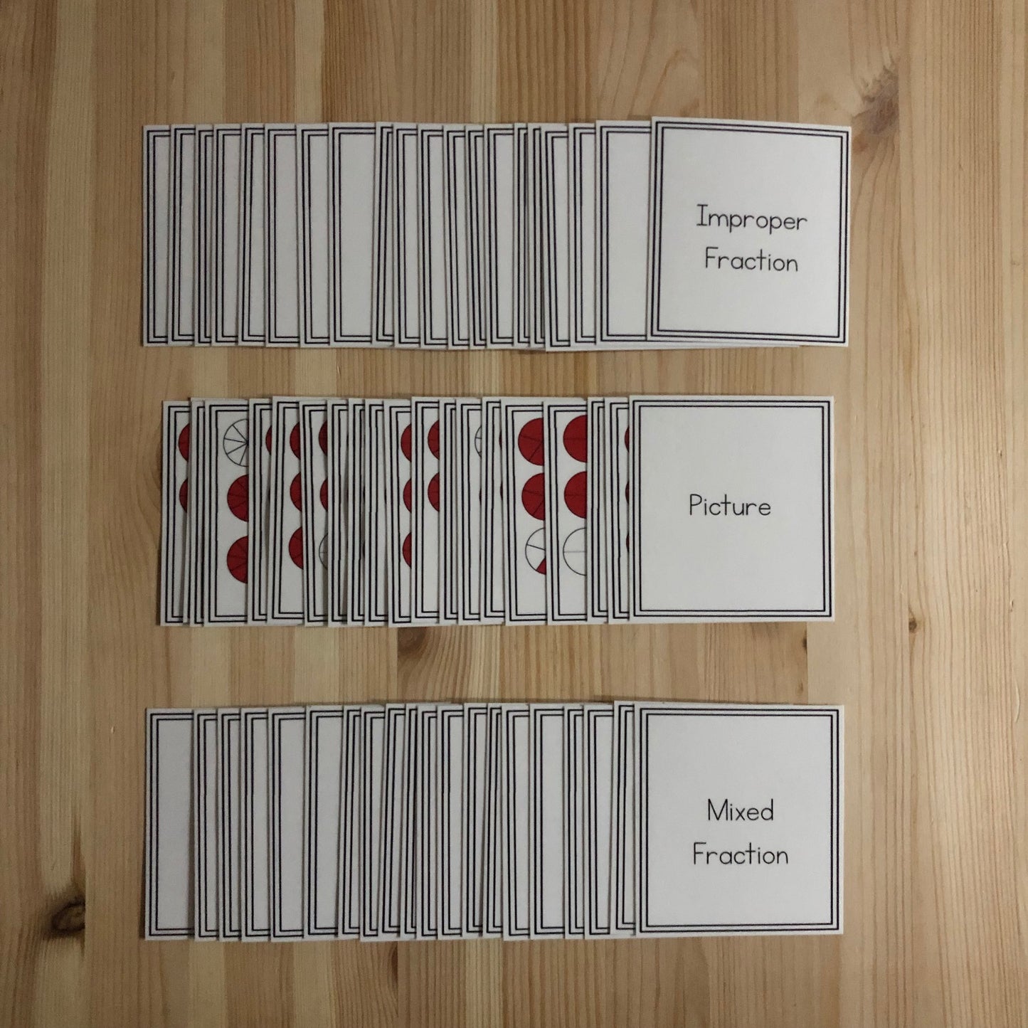 Improper Fraction match up - montessorikiwi