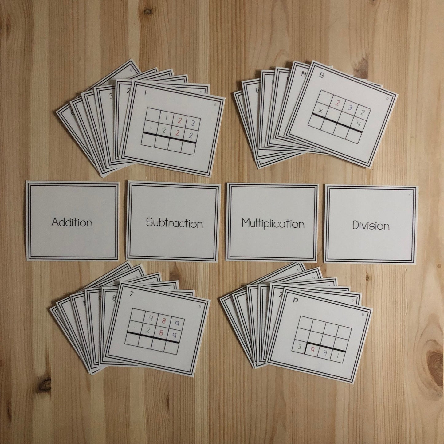 Three digit equations (Montessori) - montessorikiwi