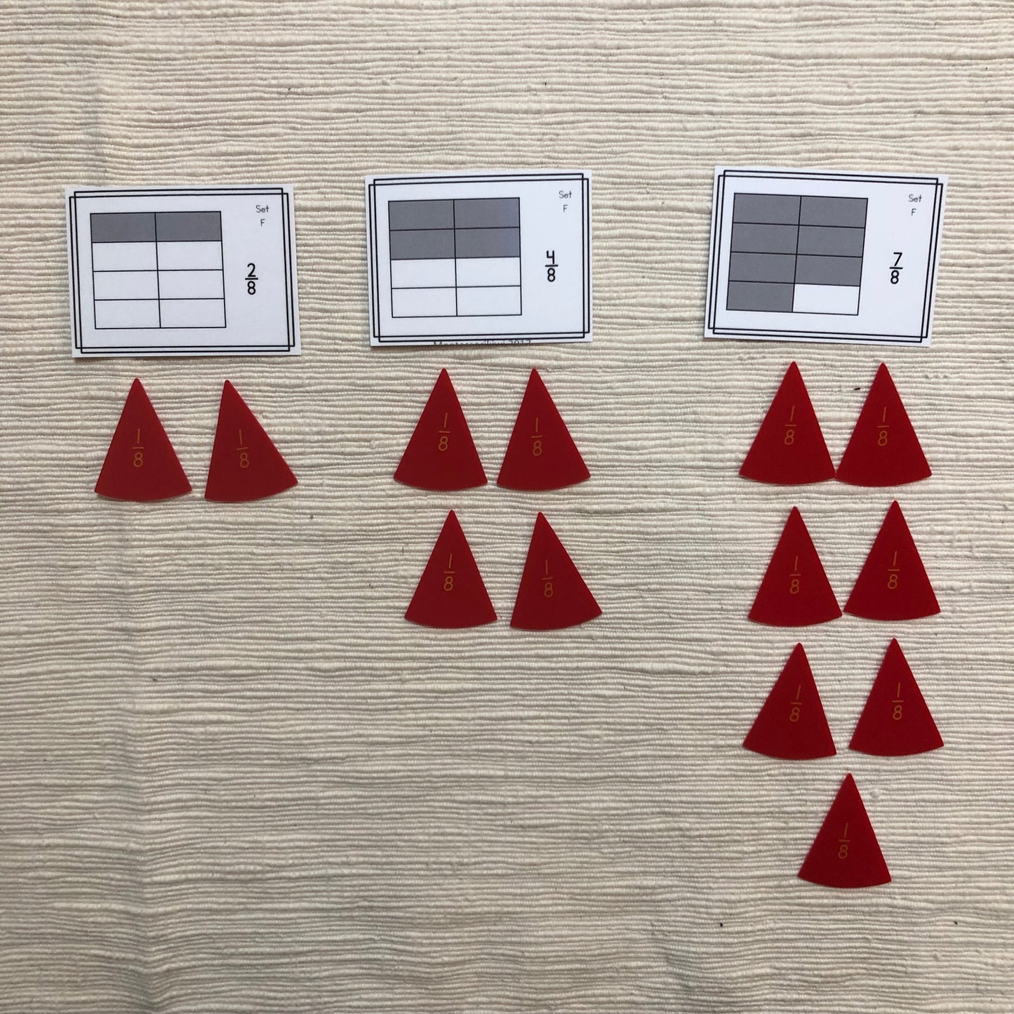 Ordering fractions with the same denominator - montessorikiwi