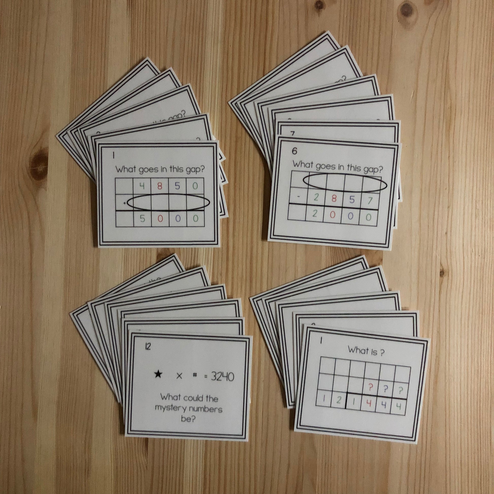 Four digit 'Gateway to Algebra' questions - montessorikiwi