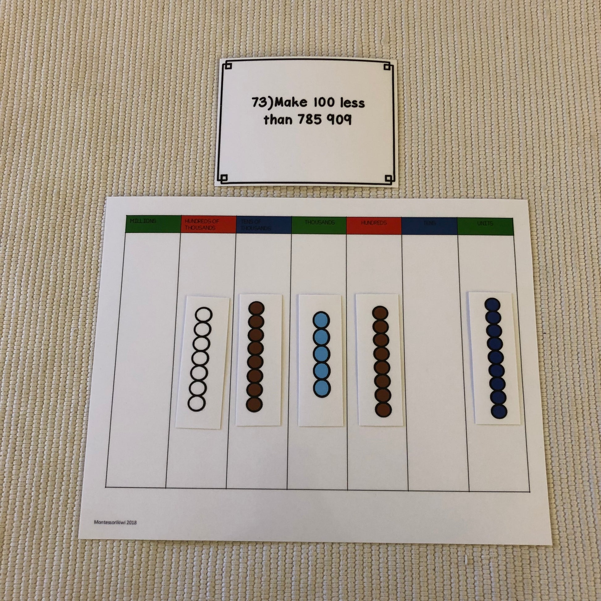 Montessori math: advanced place value task cards set 2 - montessorikiwi