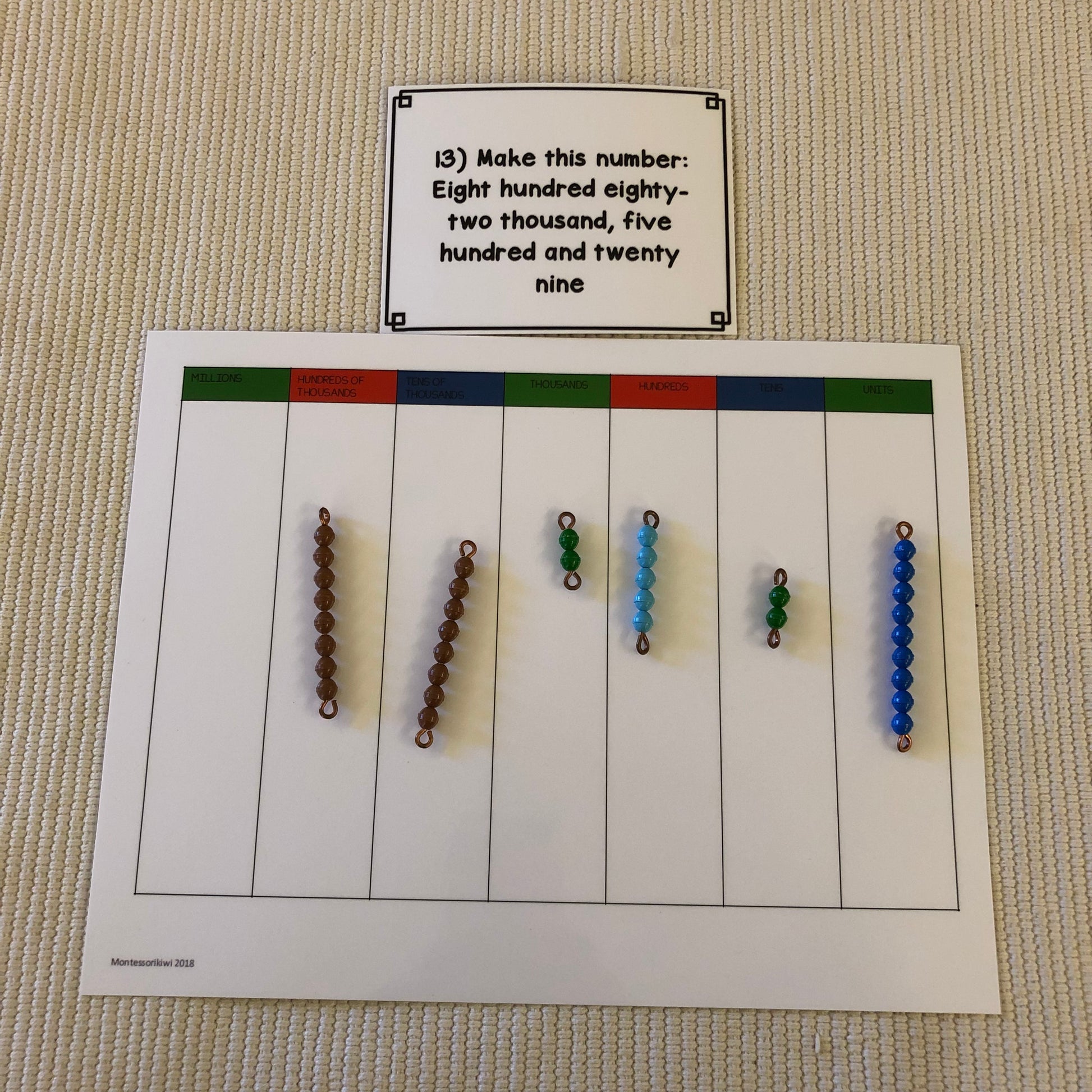 Montessori math: advanced place value task cards set 2 - montessorikiwi