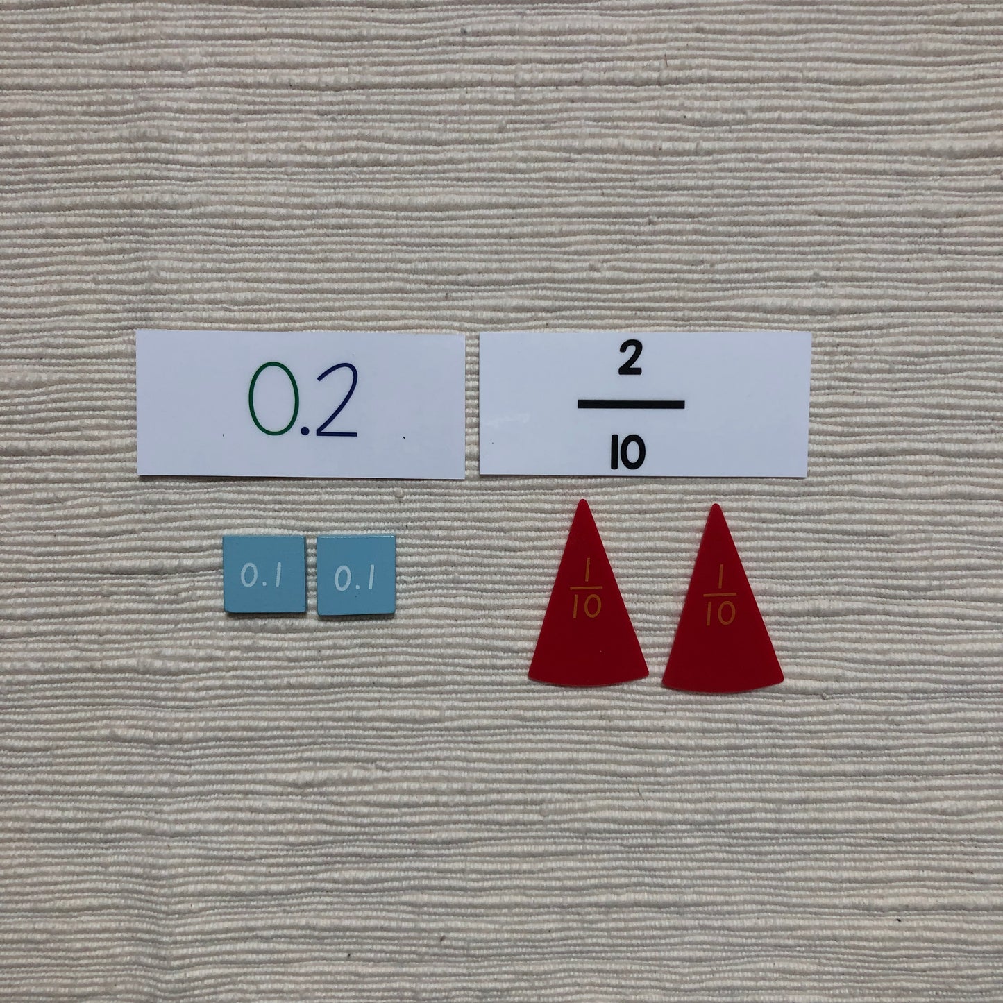 Comparing fractions to decimals match up - montessorikiwi