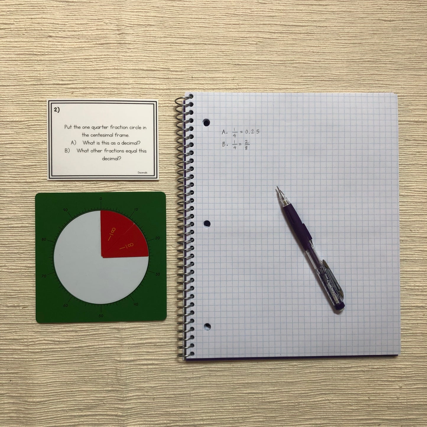 Converting Fractions to Decimals Task Cards - montessorikiwi