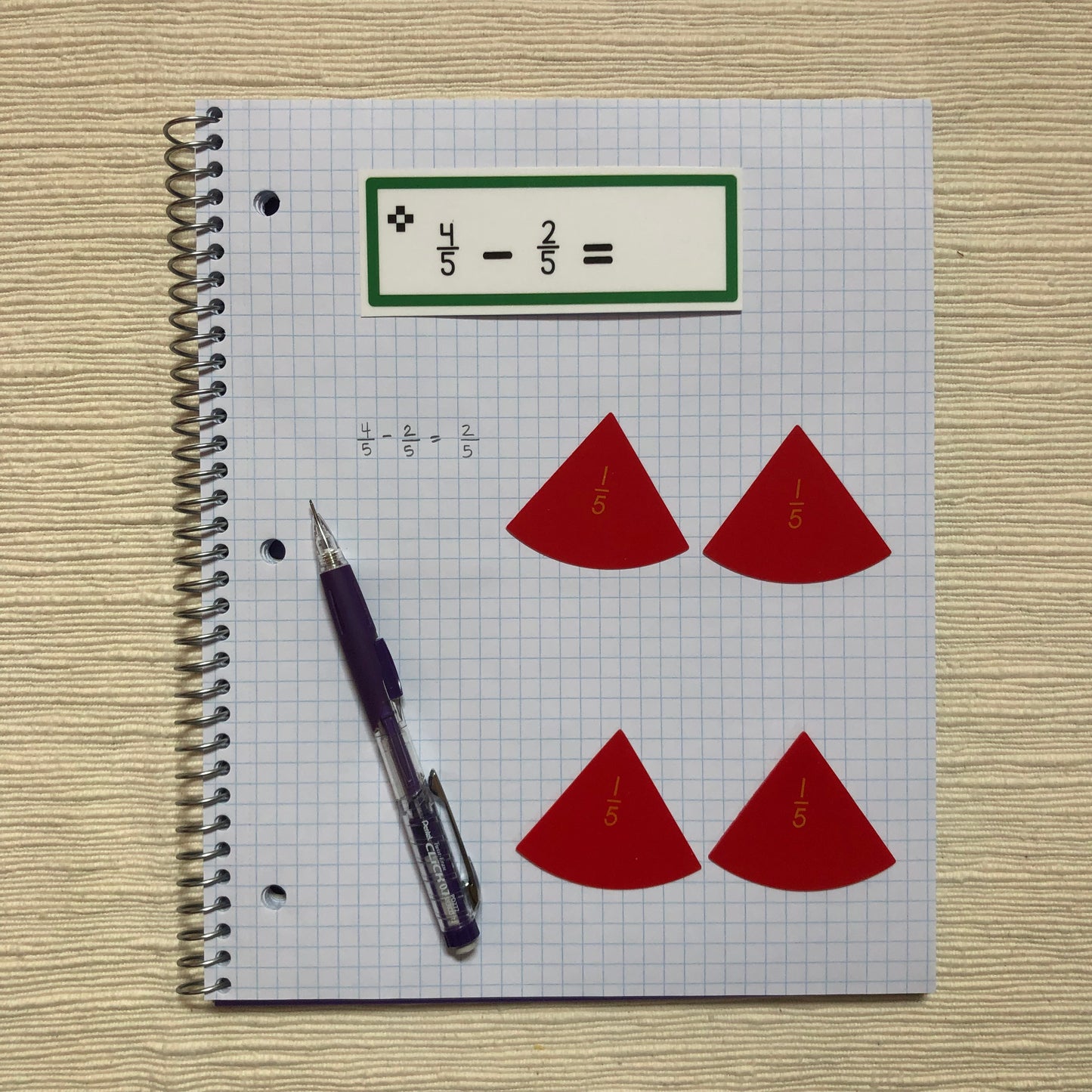 Subtraction of Fraction Tickets - montessorikiwi