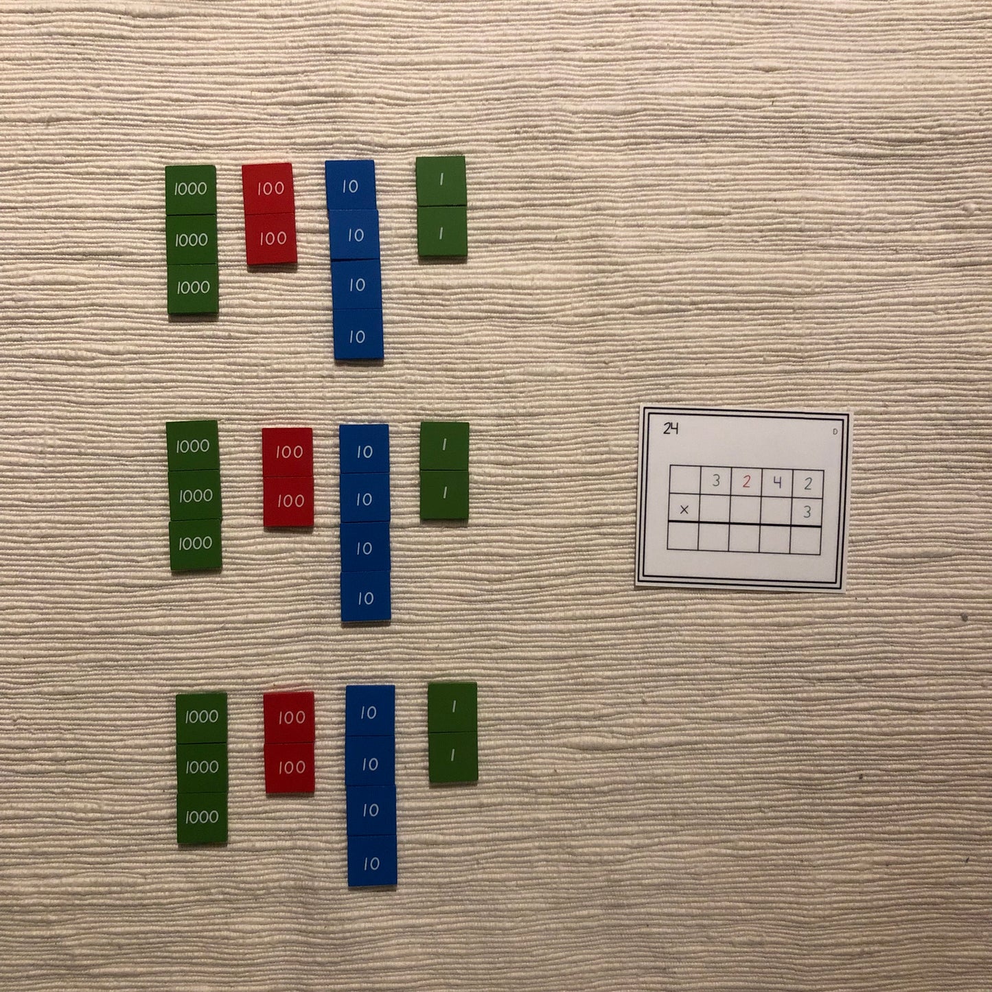 Four digit equations (Montessori) - montessorikiwi