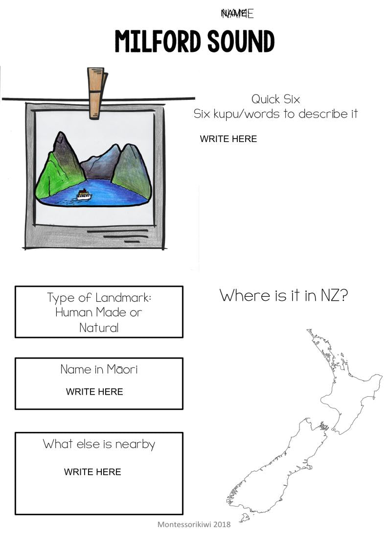 New Zealand Landmarks works with Google Classroom™ - Digital - montessorikiwi