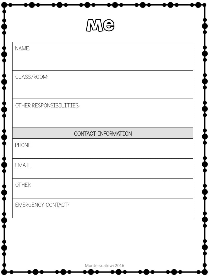 Elementary Teacher Binder - montessorikiwi