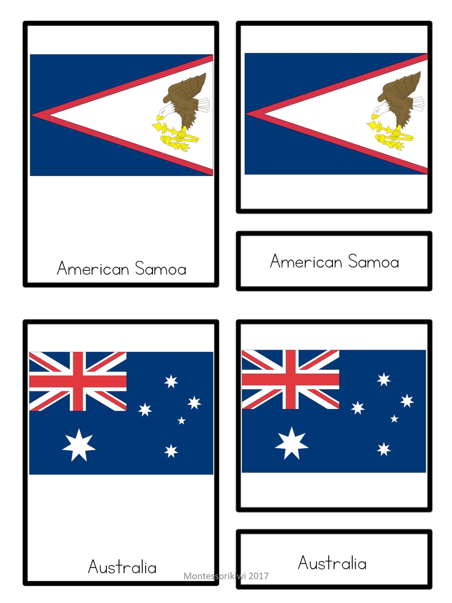 Flags of Oceania - montessorikiwi
