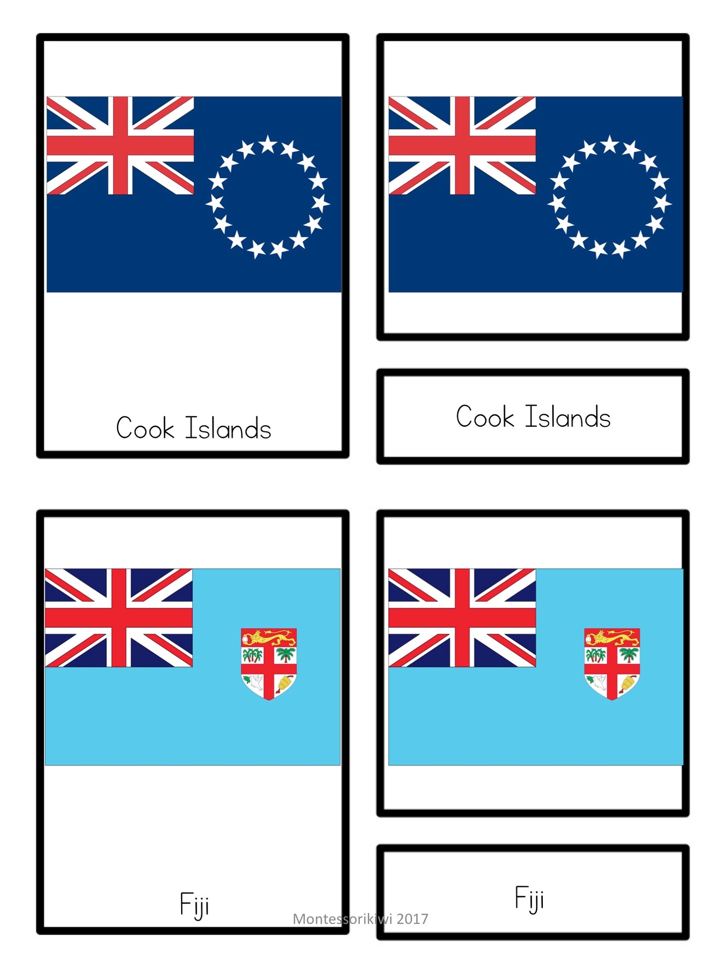 Flags of Oceania - montessorikiwi