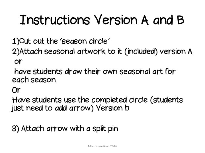 Northern Hemisphere Seasonal Wheel - montessorikiwi