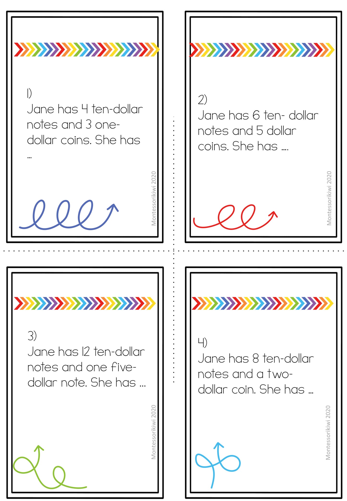 New Zealand Money Level 3: Place Value Addition - montessorikiwi