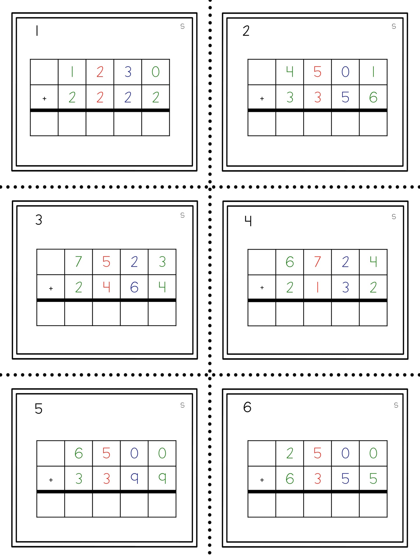 Four digit equations (Montessori) - montessorikiwi