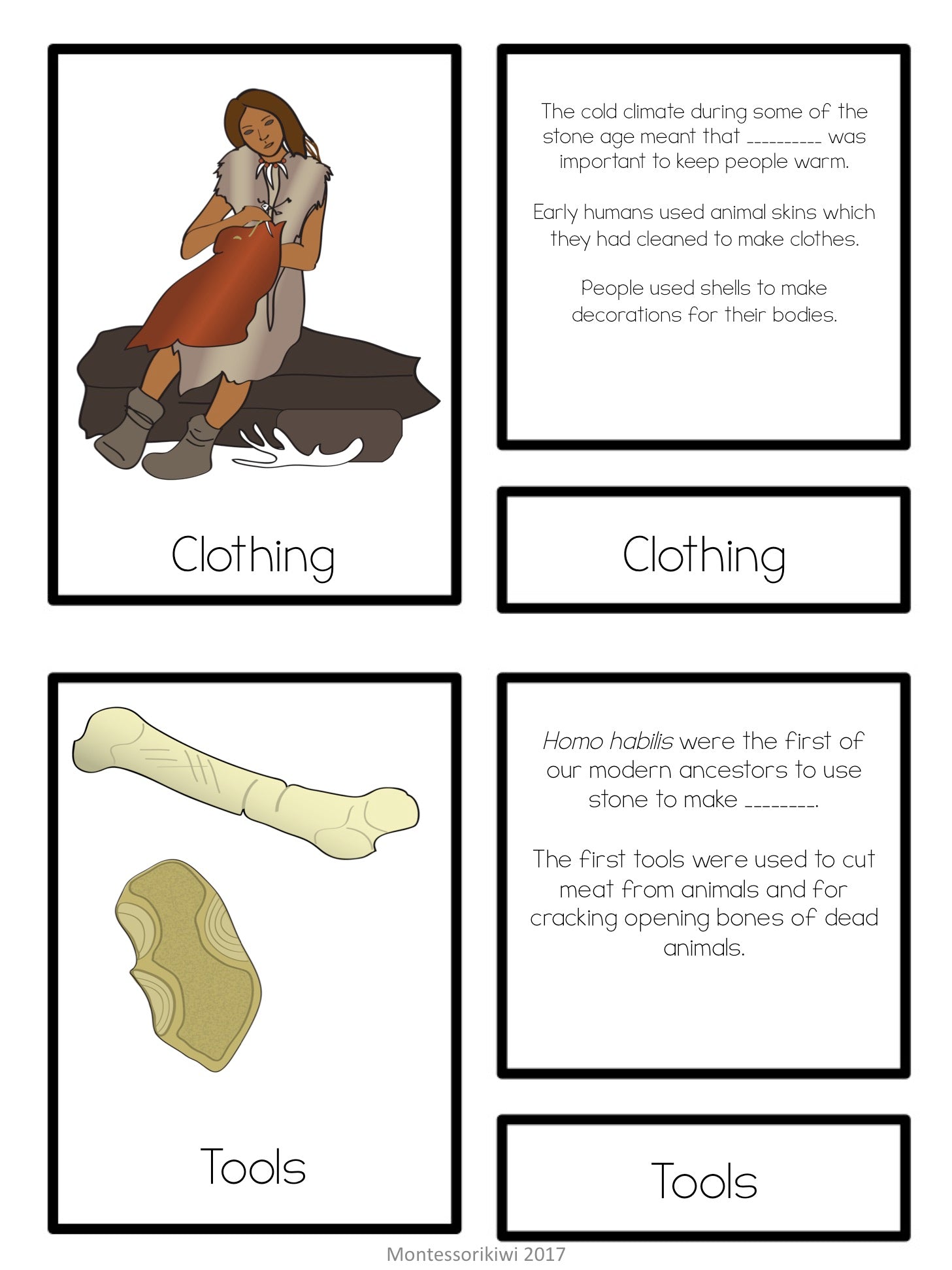 Fundamental needs through time:  Stone Age (cosmic) - montessorikiwi