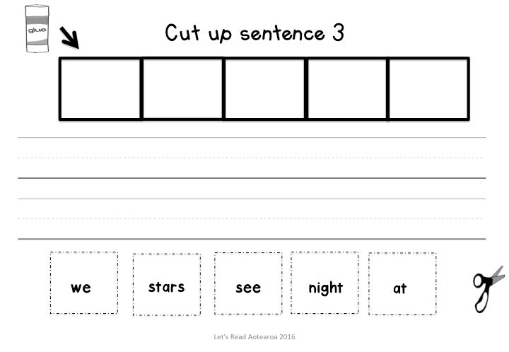 Matariki cut up sentences - montessorikiwi