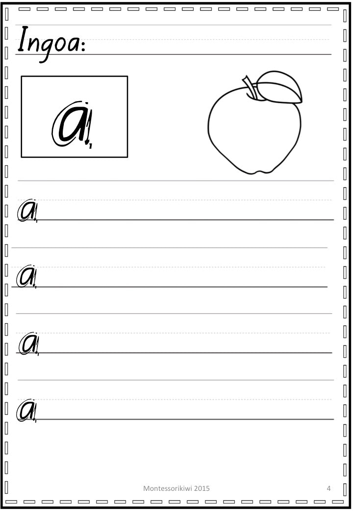 Māori Handwriting - montessorikiwi