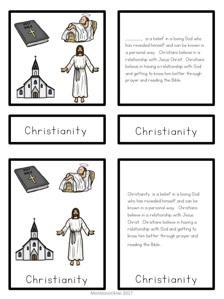 Christianity 5 part cards (cosmic) - montessorikiwi