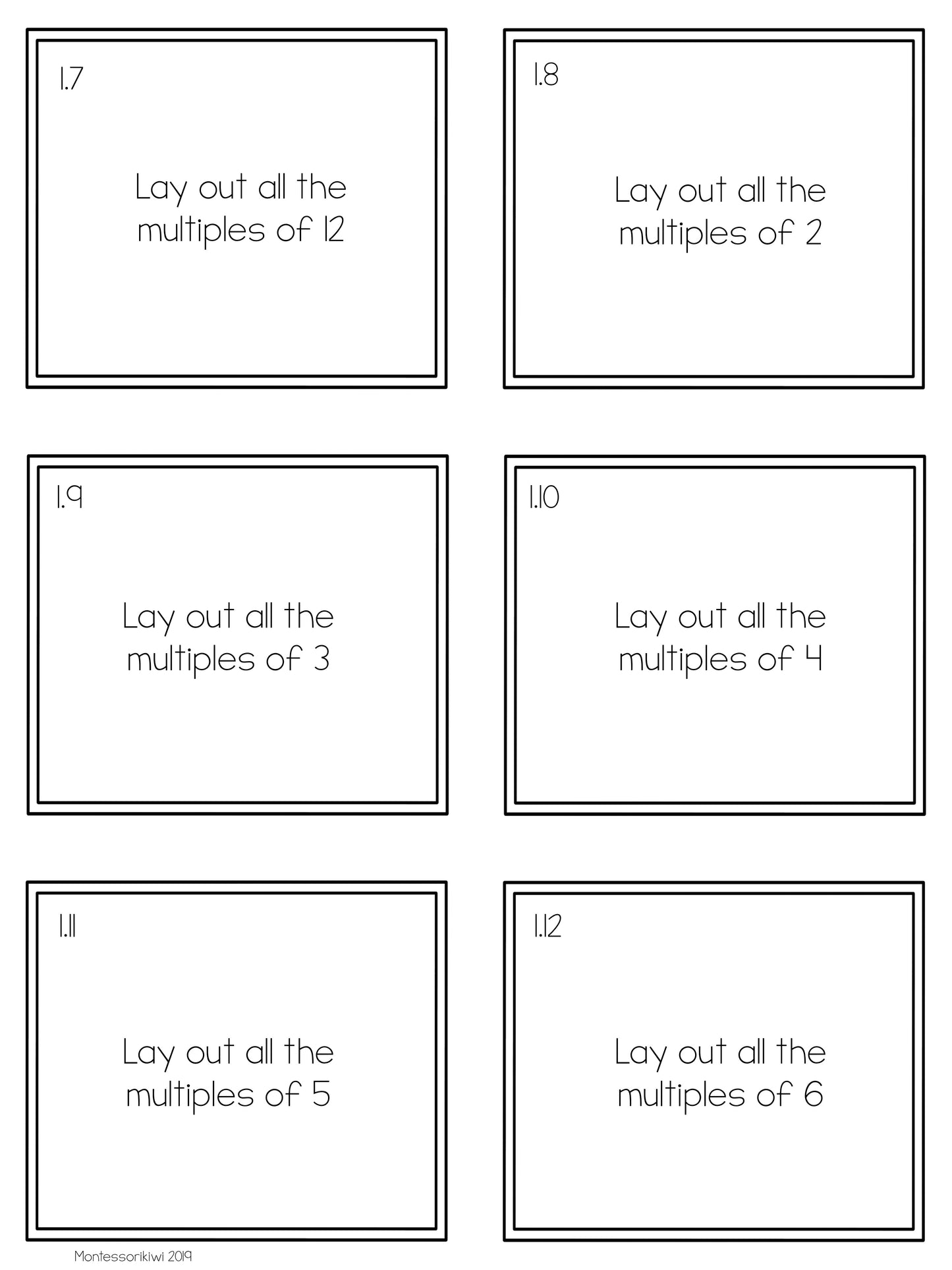 Montessori Multiples and Common Multiples - montessorikiwi