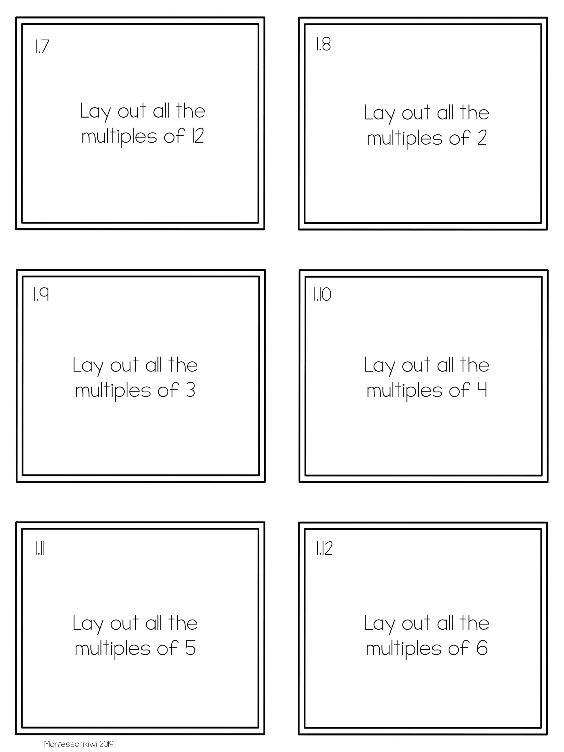 Montessori Multiples and Common Multiples - montessorikiwi