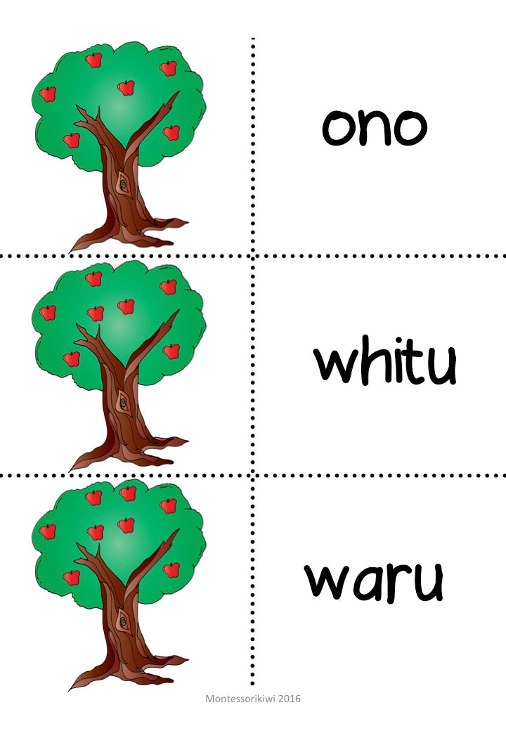 Maori Number match 0-20 (trees) - montessorikiwi