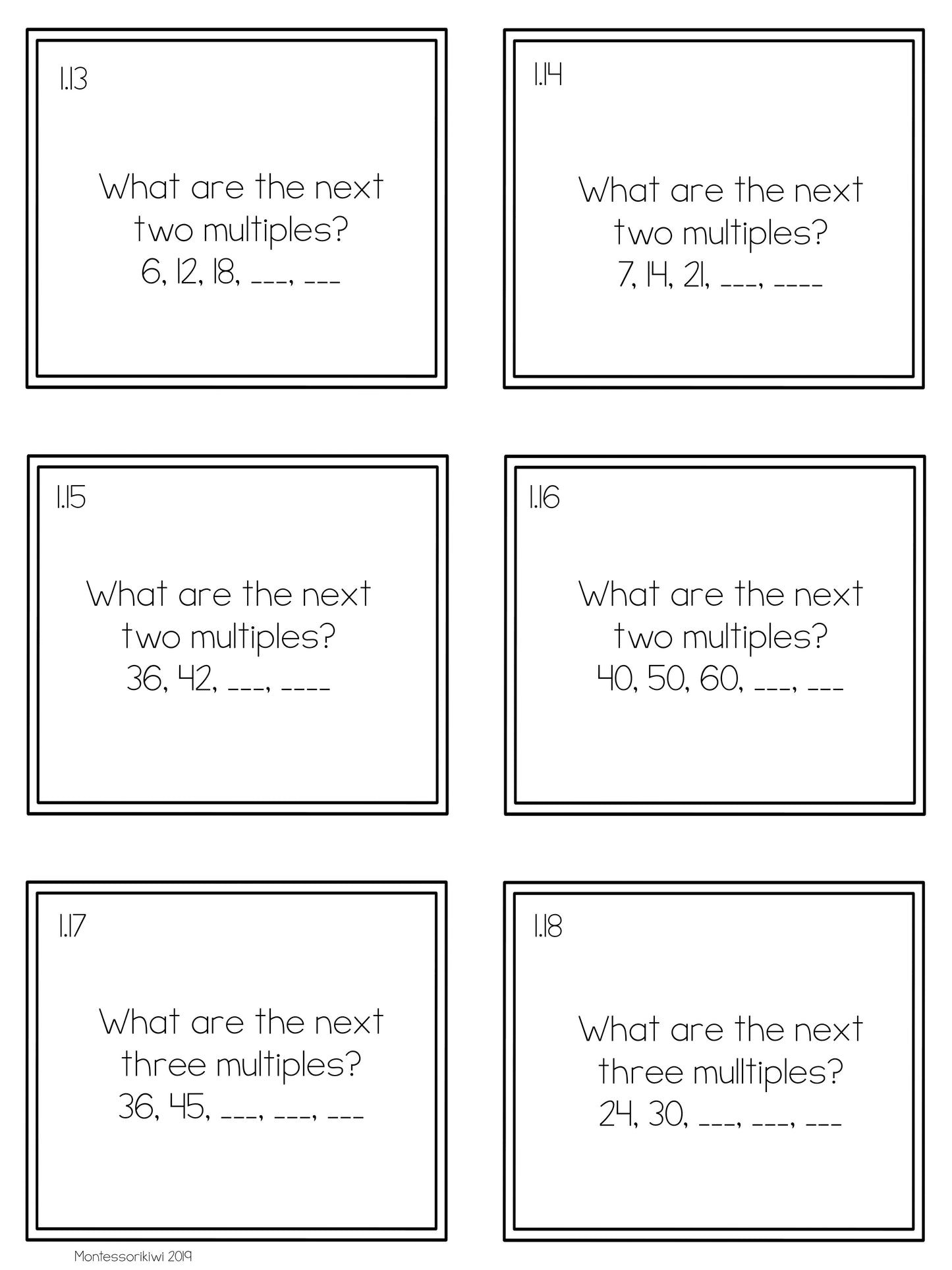 Montessori Multiples and Common Multiples - montessorikiwi