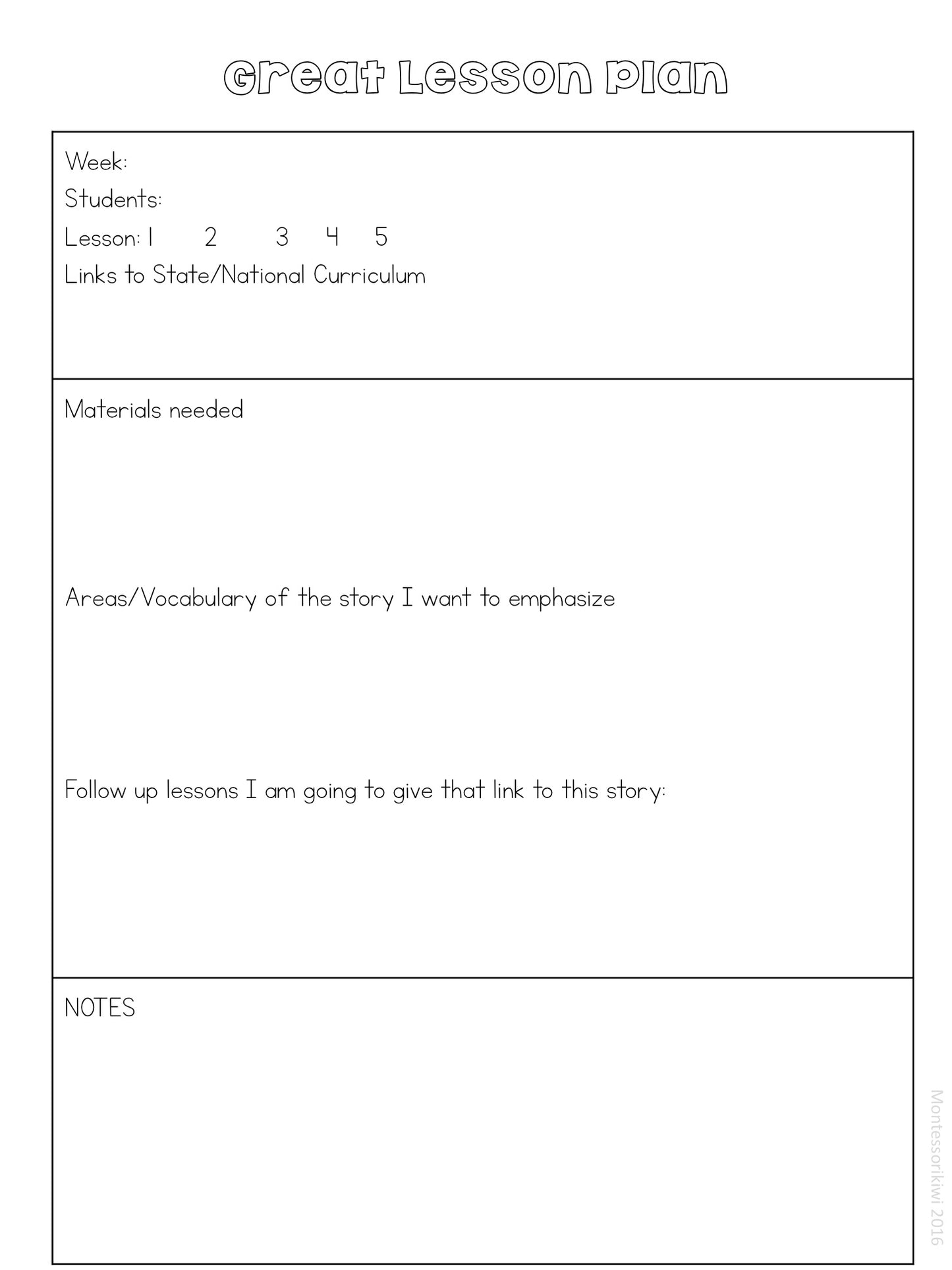Elementary Teacher Binder - montessorikiwi