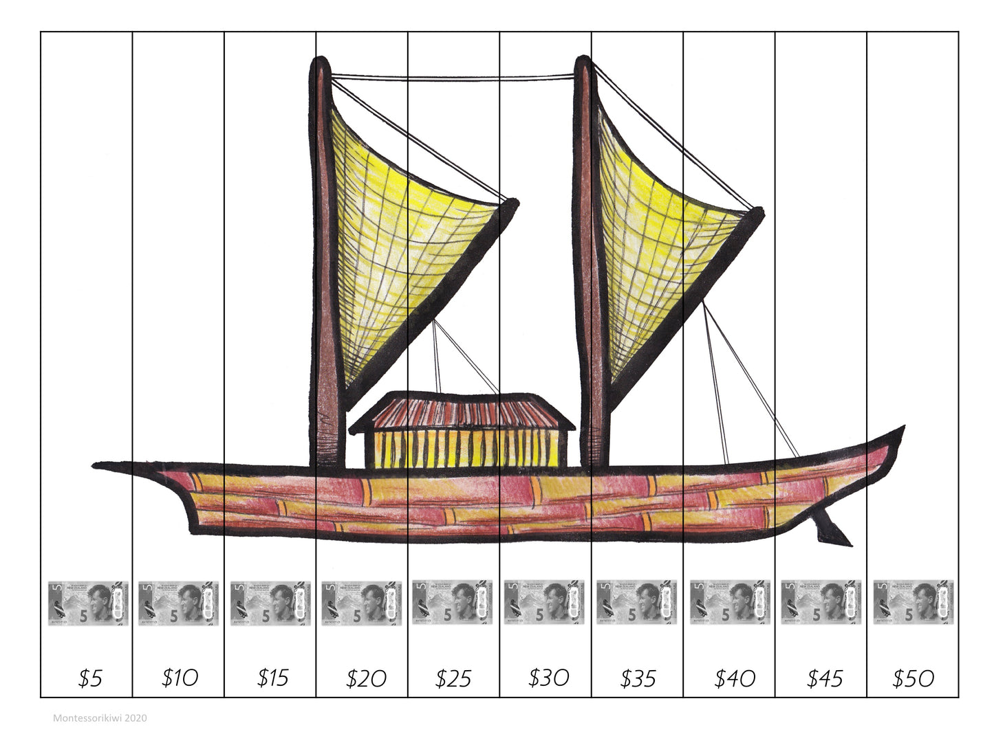 New Zealand Money level 1 counting puzzles - montessorikiwi