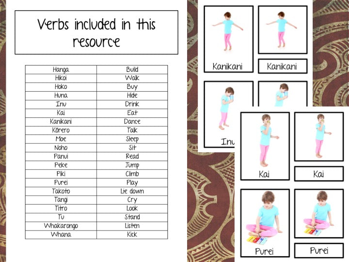 Māori Verbs Kupu Mahi - montessorikiwi