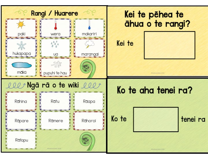 Maori Days, Months and Weather - montessorikiwi