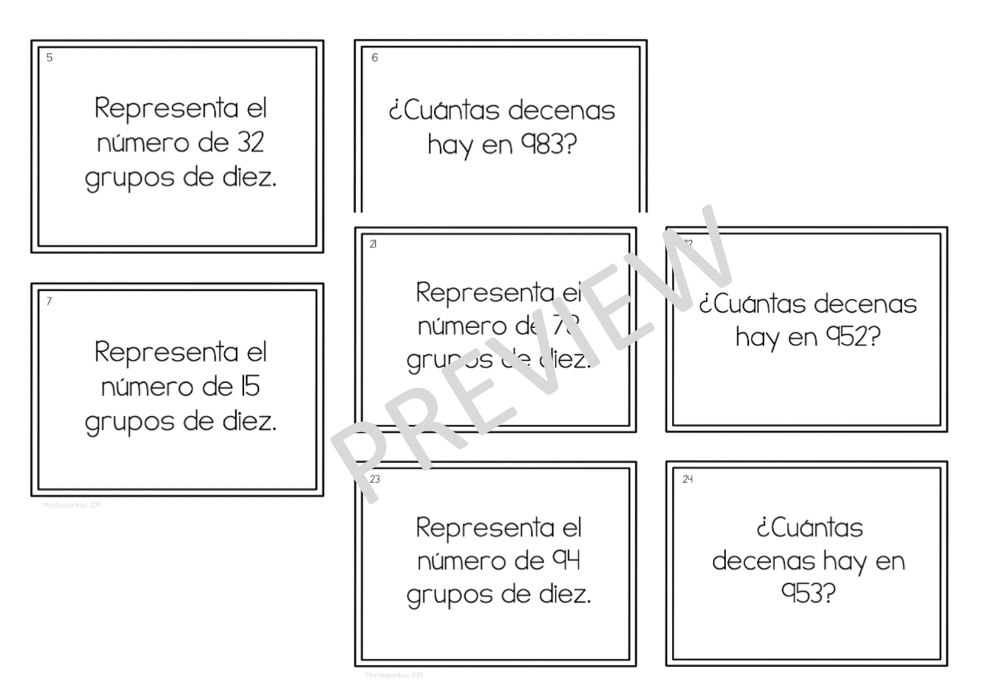 Tarjetas de trabajo de valor posicional avanzado (Advanced Place Value Task Cards) - montessorikiwi