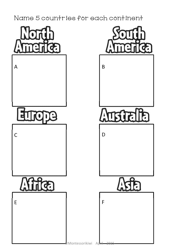 Geography Test for Assessment - montessorikiwi
