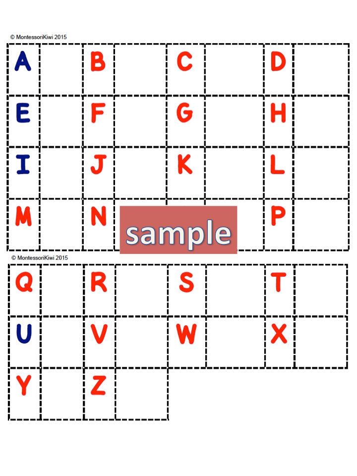 Montessori Alphabet Upper and Lower case letter match up (literacy) - montessorikiwi