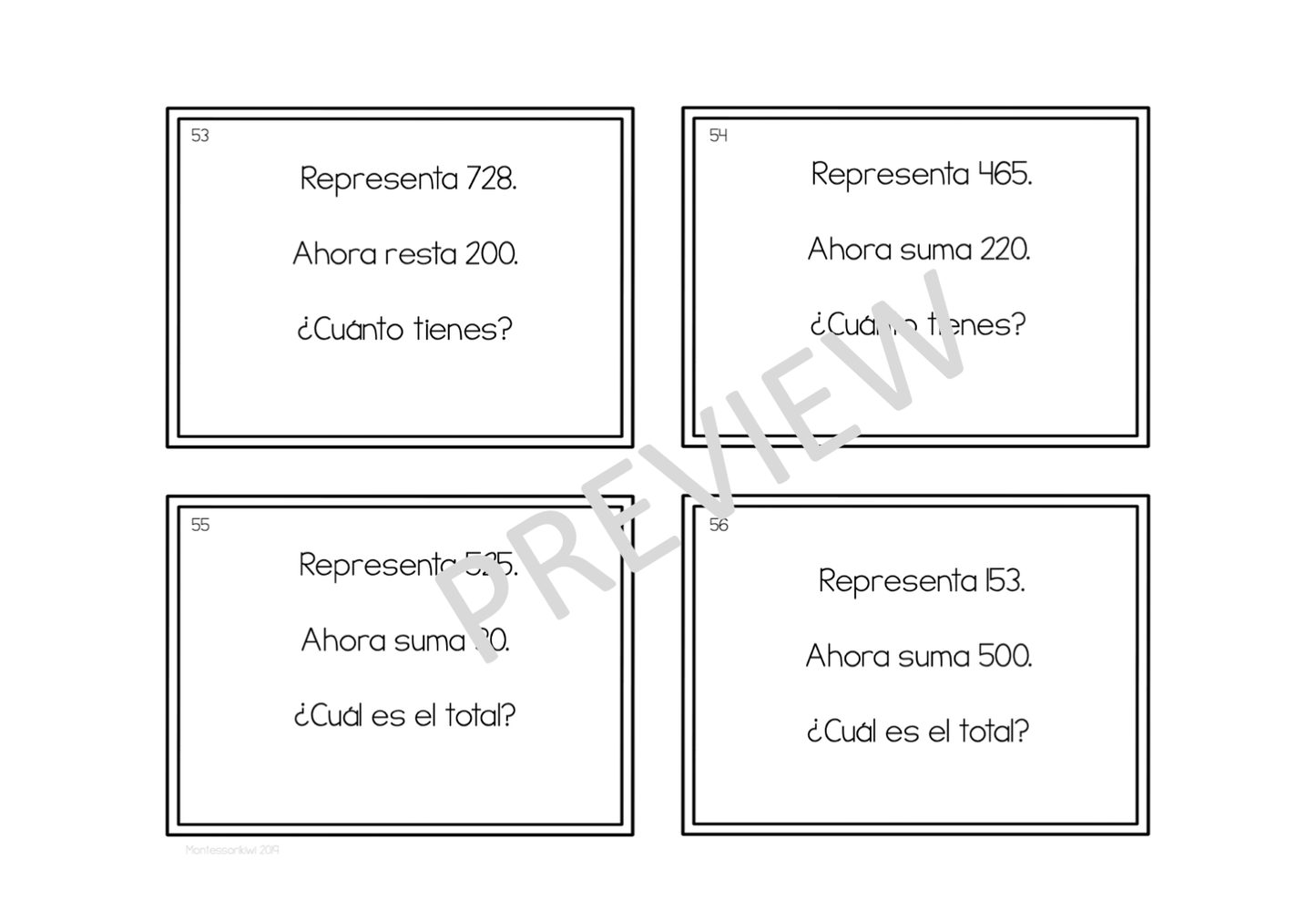 Tarjetas de trabajo de valor posicional avanzado (Advanced Place Value Task Cards) - montessorikiwi
