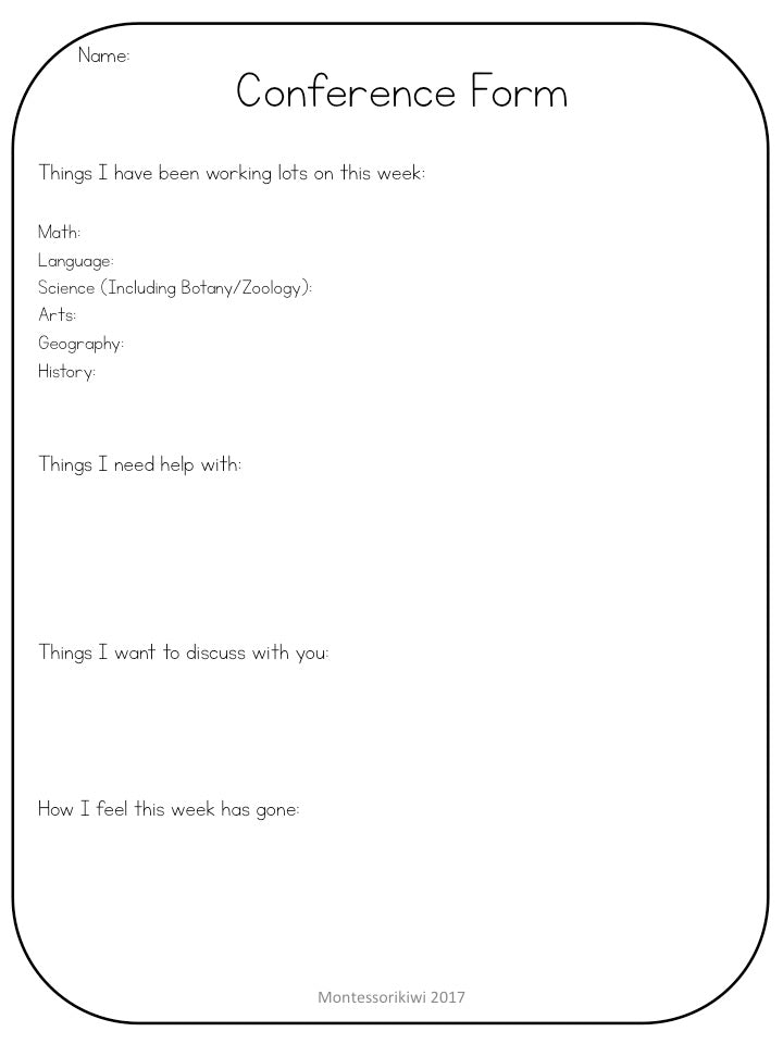 Montessori Conference Form (Editable) - montessorikiwi