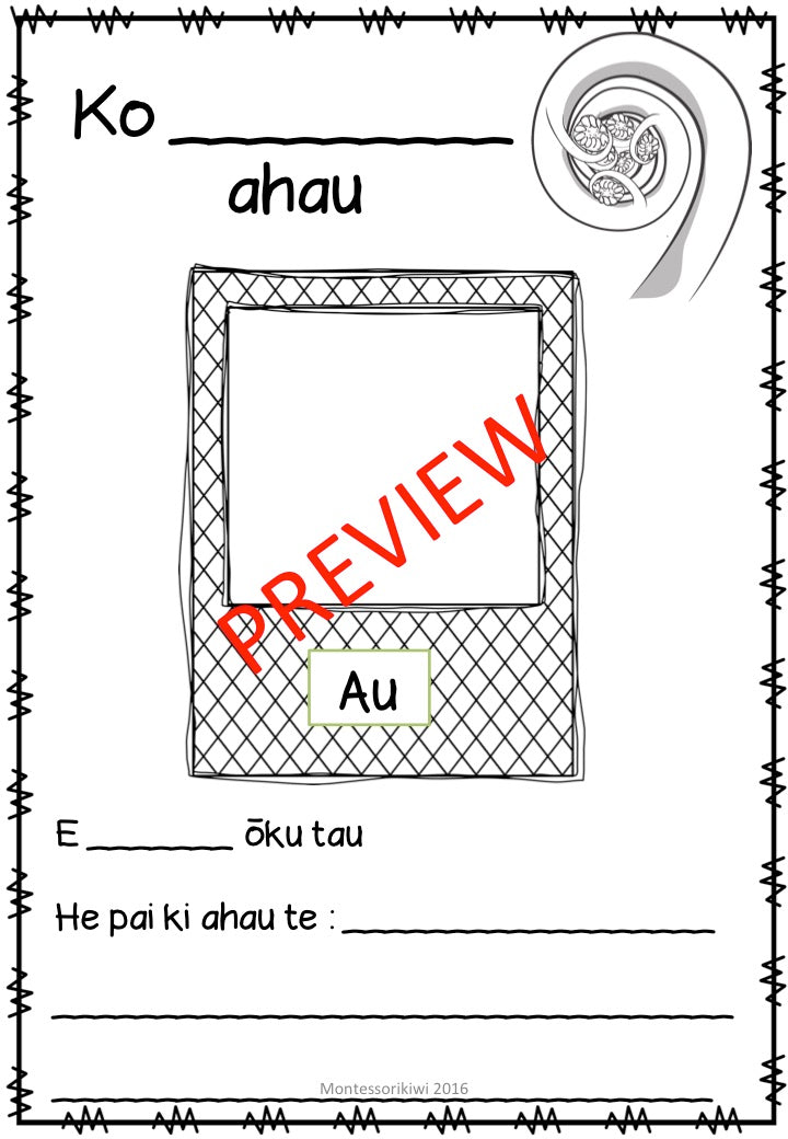 All About me TE REO MAORI - montessorikiwi