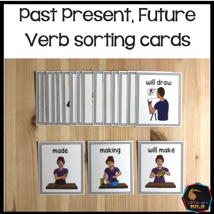 Past, Present, Future Verbs (literacy) - montessorikiwi