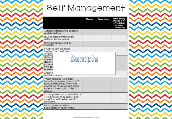 Montessori personal skills and social skills assessment - montessorikiwi