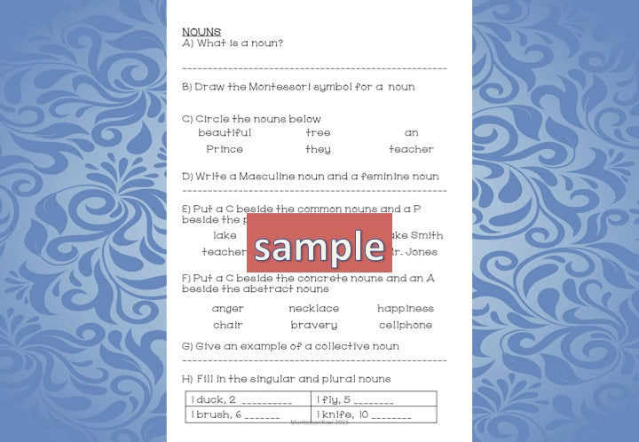 Montessori Language Test for Assessment - montessorikiwi