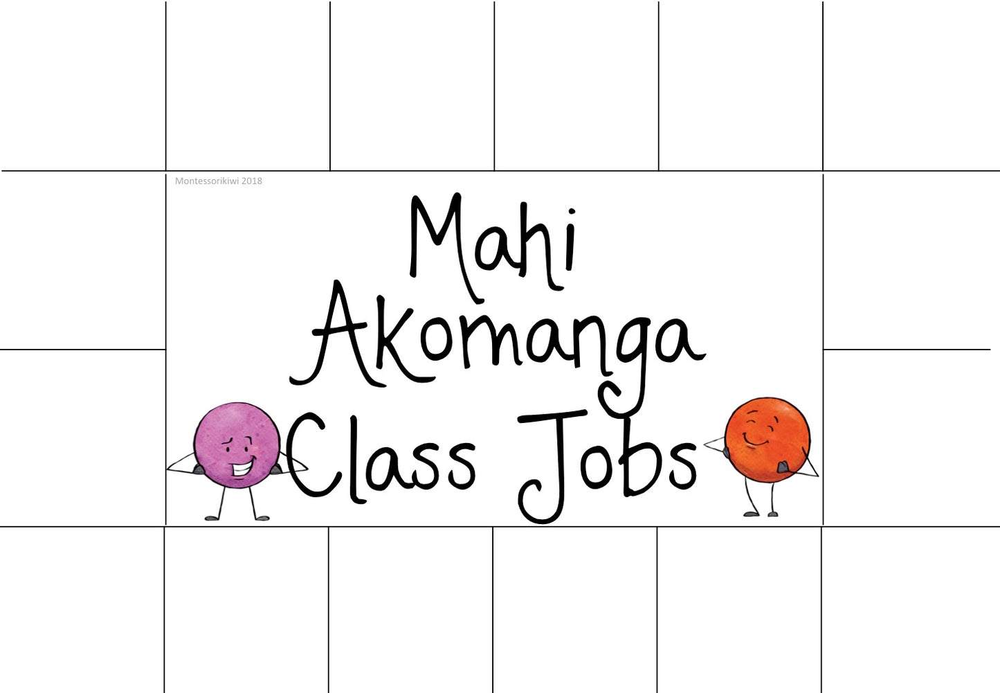 Class Jobs Māori and English - montessorikiwi