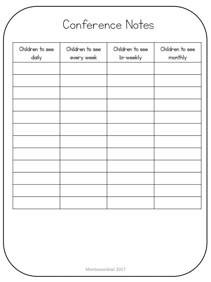Montessori Conference Form (Editable) - montessorikiwi